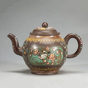A YIXING GLAZE ZISHA TEAPOT