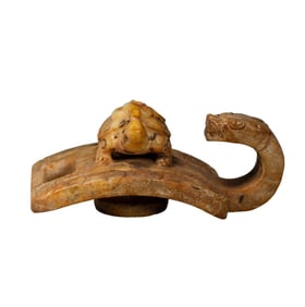 A CARVED JADE MYTHICAL BEAST BELTHOOK