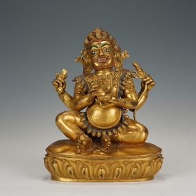 A BRONZE-GILT FIGURE OF MAHAKALA