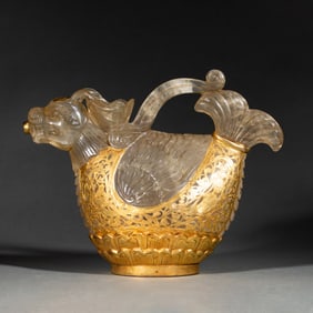 A RARE CARVED ROCK FISH-DRAGON EWER