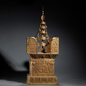 A BRONZE-GILT RELIQUARY BOX