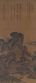 A CHINESE PAINTING OF HUT IN WOOD SIGNED HUANG GONGWANG