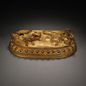A BRONZE-GILT STAND