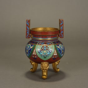 A CLOISONNE ENAMEL INCENSE BURNER