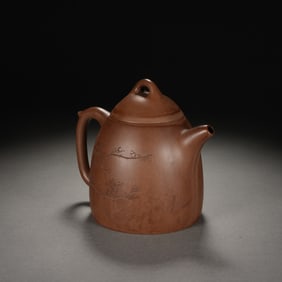 A YIXING GLAZE ZISHA TEAPOT