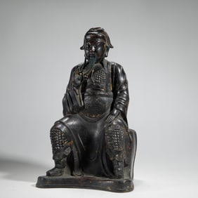 A BRONZE FIGURE OF GUANDI