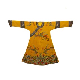 BRIGHT YELLOW EMBROIDERY ROBE