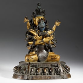 A SINO-TIBETAN BRONZE FIGURE OF MANJUSRI