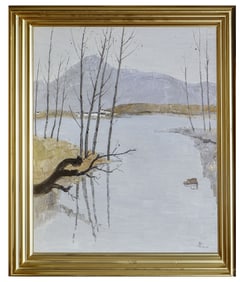 FRAMED WATERSCAPE PAINTING