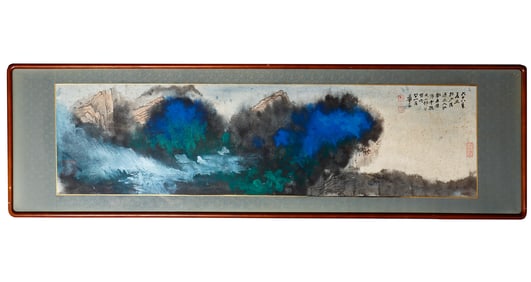 FRAMED CHINESE MOUNTAIN-WATER PAINTING