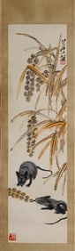 CHINESE INK-AND-COLOR MICE & MILLET