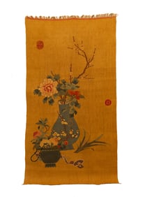 EMBROIDERED KESI HANGING: "VASE FLOWERS & FRUIT QINGGONG" MOTIF