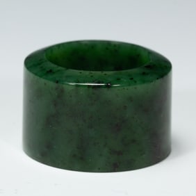 DARK GREEN JASPER THUMB RING