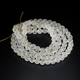 A ROCK CRYSTAL BEADED NECKLACE