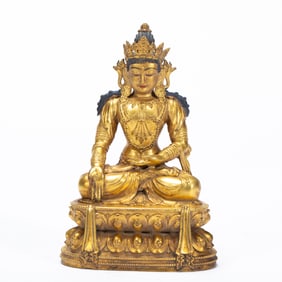 GILDED BUDDHIST STATUE
