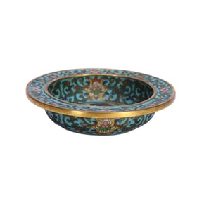 TRADITIONAL CLOISONNE DECORATIVE FLARED-RIM WASHER