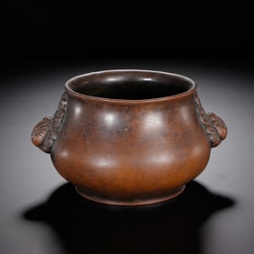 A BRONZE BOMBE CENSER