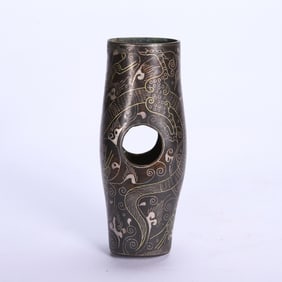 GOLD & SILVER INLAID BRONZE ORNAMENT