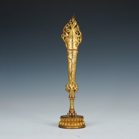 GILT METAL BUDDHIST RITUAL IMPLEMENT
