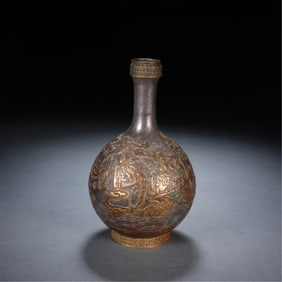 SILVER-GILT VASE WITH MYTHOLOGICAL RELIEF CARVINGS