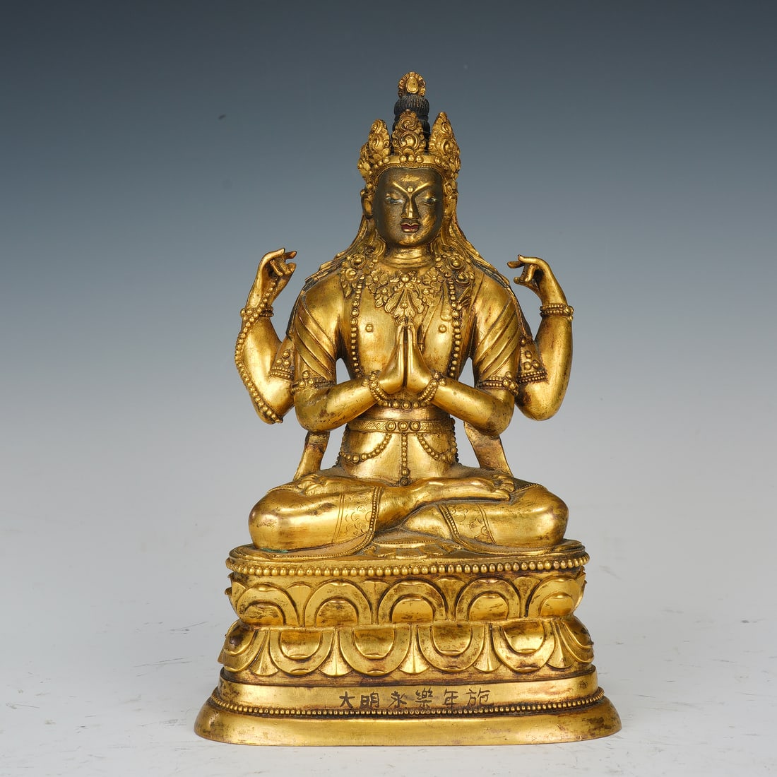 A BRONZE-GILT FIGURE OF AVALOKITESVARA ZANABAZAR SCHOOL (1 of 8)