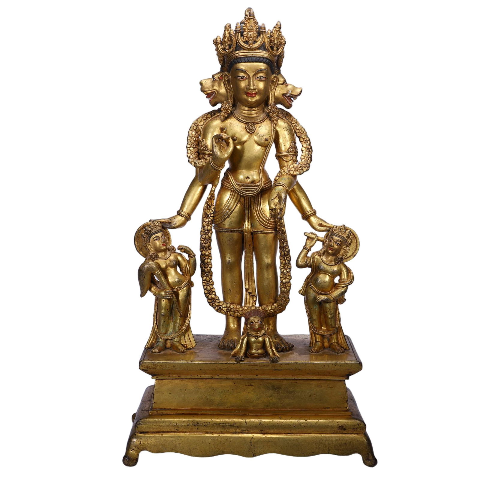 A BRONZE-GILT STNADING BODHISATTVA (1 of 9)