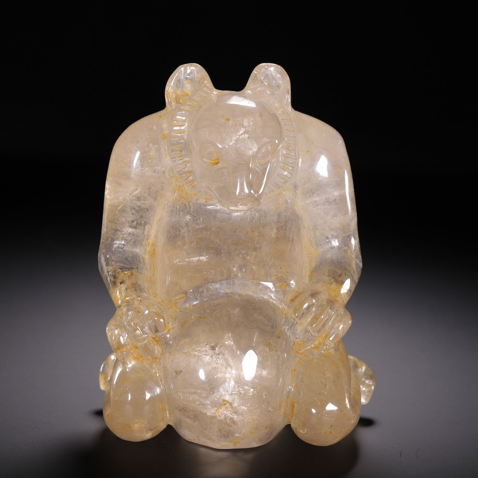 A CARVED ROCK CRYSTAL BEAR (1 of 9)