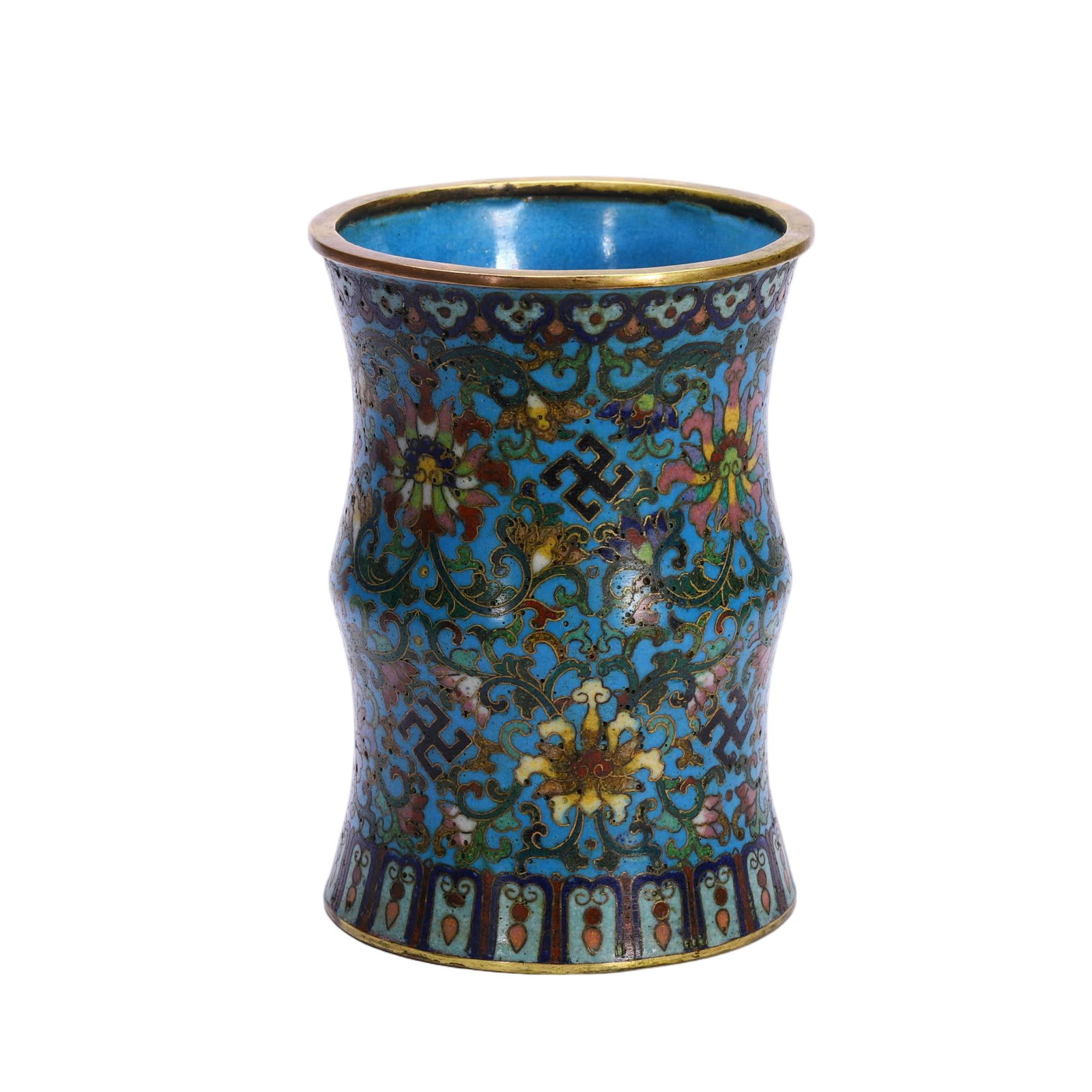 A CLOISONNE ENAMEL BRUSHPOT (1 of 9)