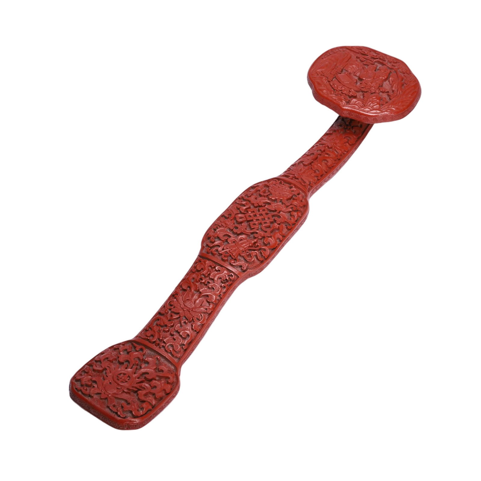 A CARVED CINNABAR LACQUER RUYI SCEPTER (1 of 9)