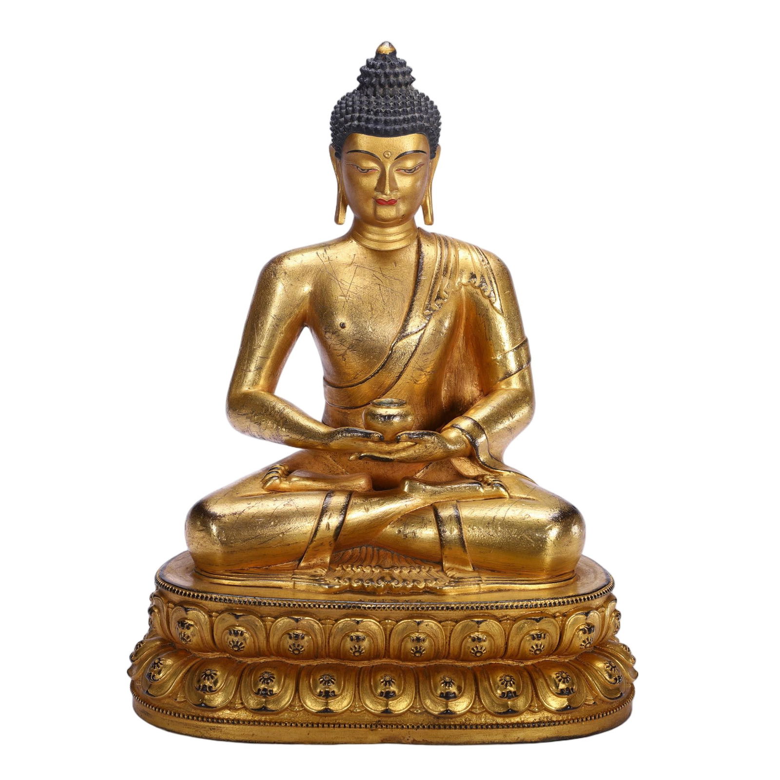 A BRONZE-GILT FIGURE OF AMITABHA (1 of 9)