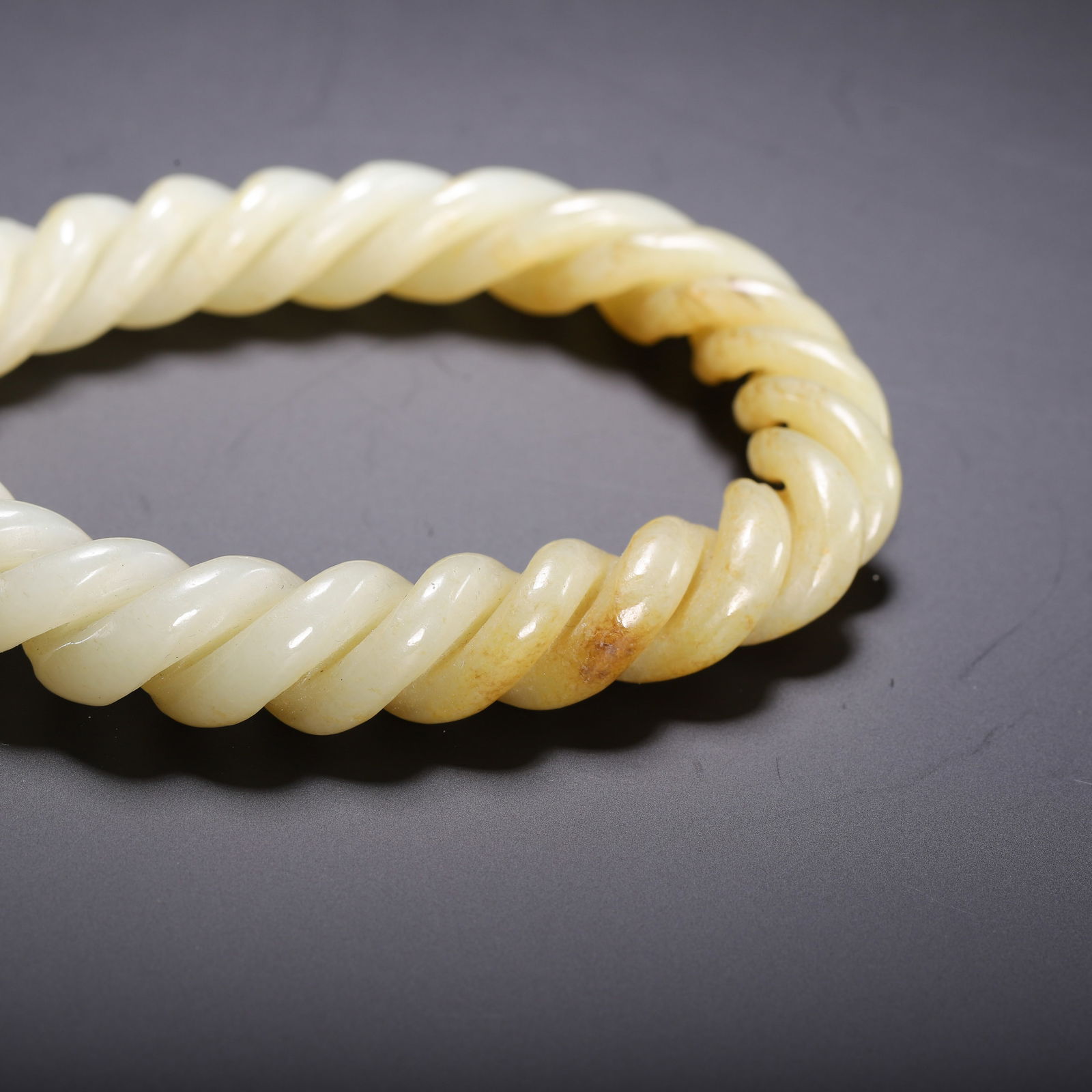 A WHITE JADE BANGLE - 2
