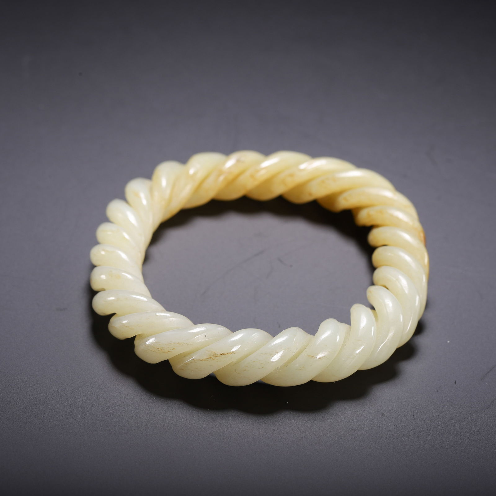 A WHITE JADE BANGLE - 4