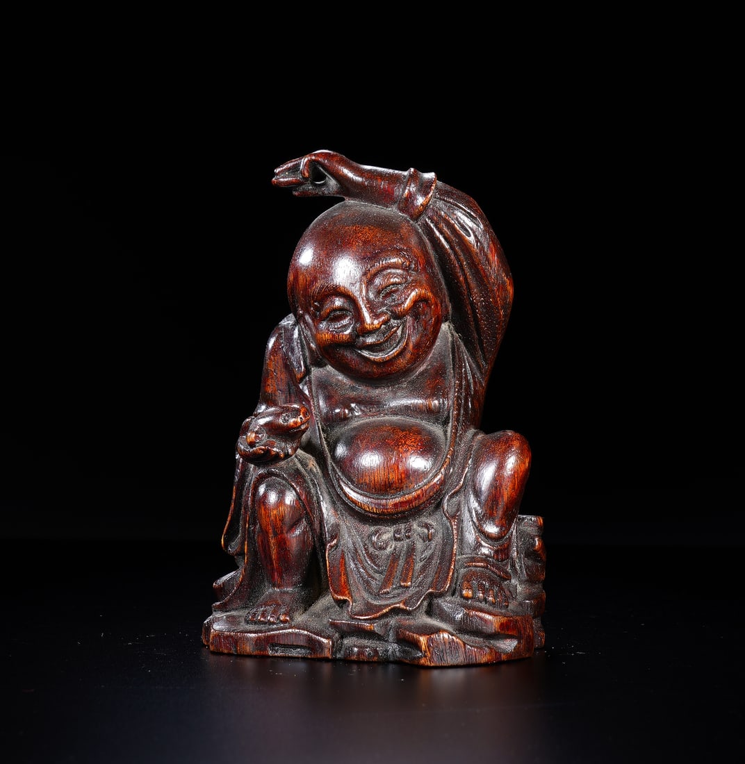A CARVED BAMBOO BUDAI (1 of 7)