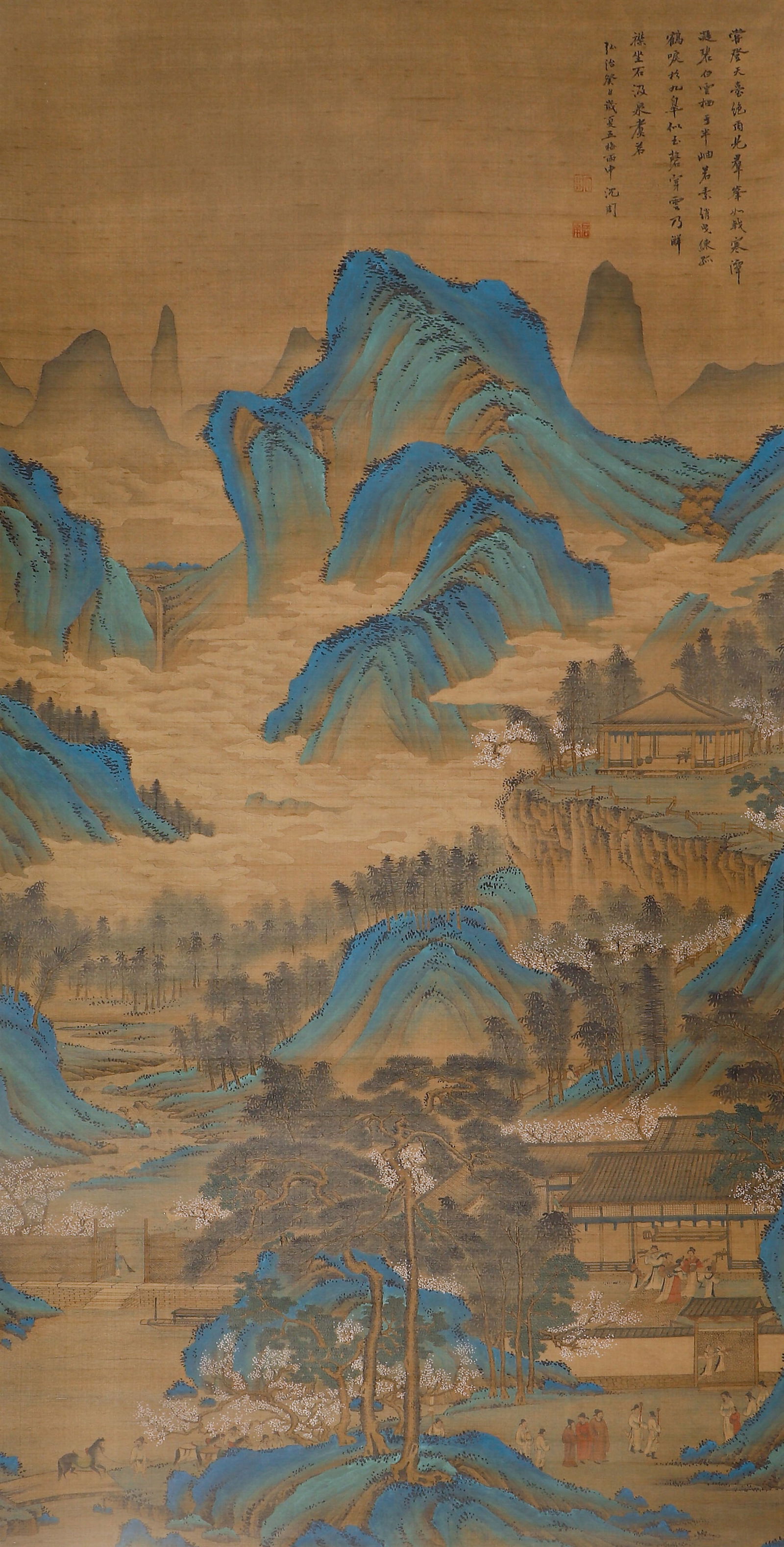 A CHINESE PAINTING OF FIGURAL STORY SIGNED SHENZHOU (1 of 8)