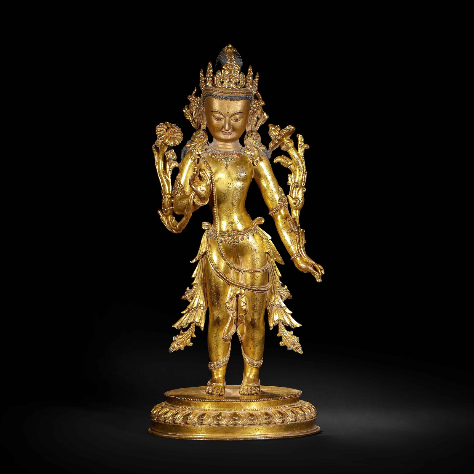 A BRONZE-GILT STANDING PADMAPANI (1 of 13)