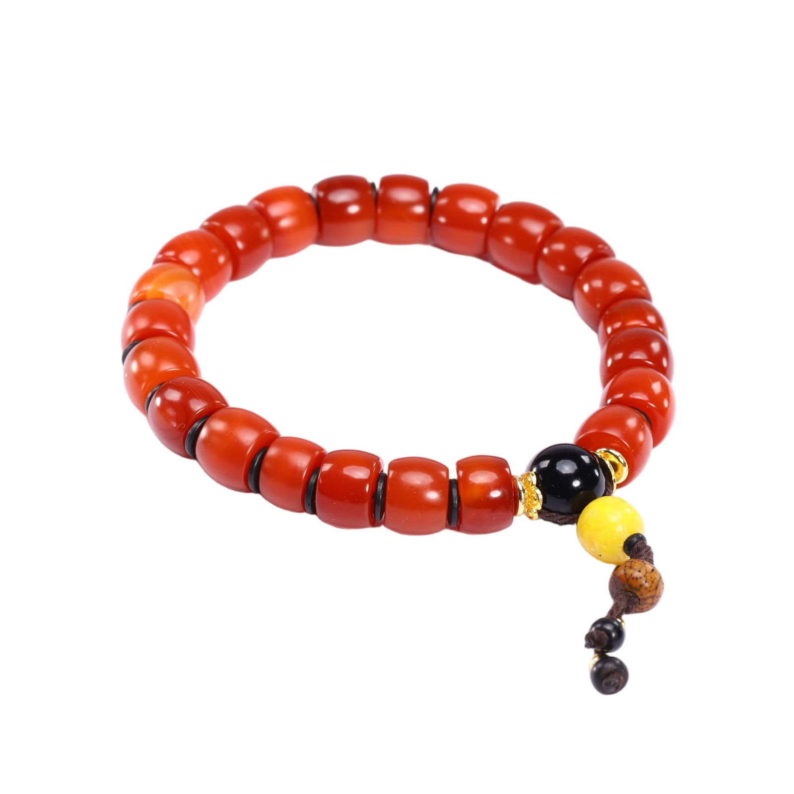 AN AGATE BEADED BRACELET (1 of 9)