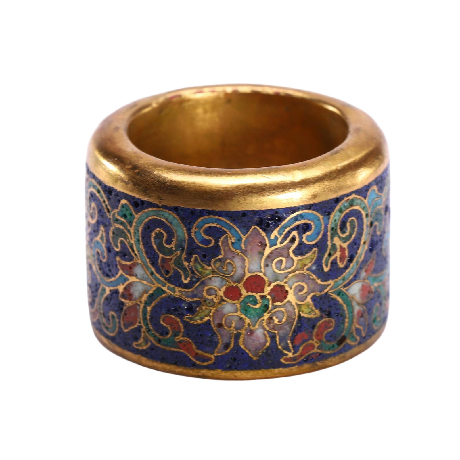 A CLOISONNE ENAMEL ARCHER RING (1 of 9)