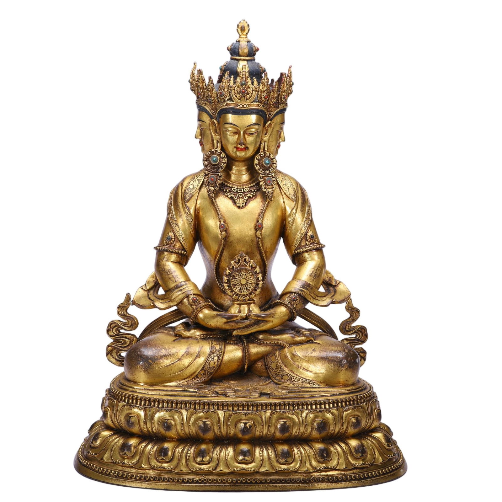 A BRONZE-GILT FIGURE OF BODHISATTVA (1 of 9)