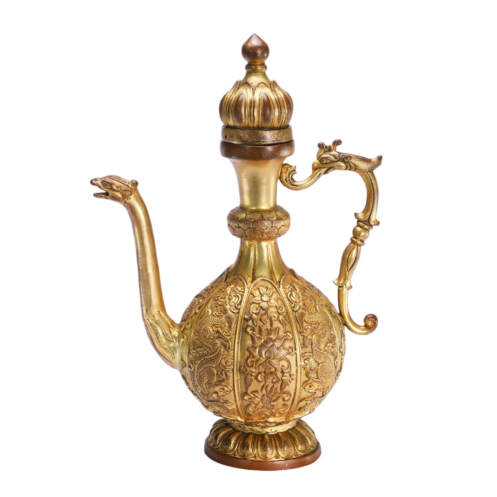 A BRONZE-GILT EWER WITH COVER (1 of 9)