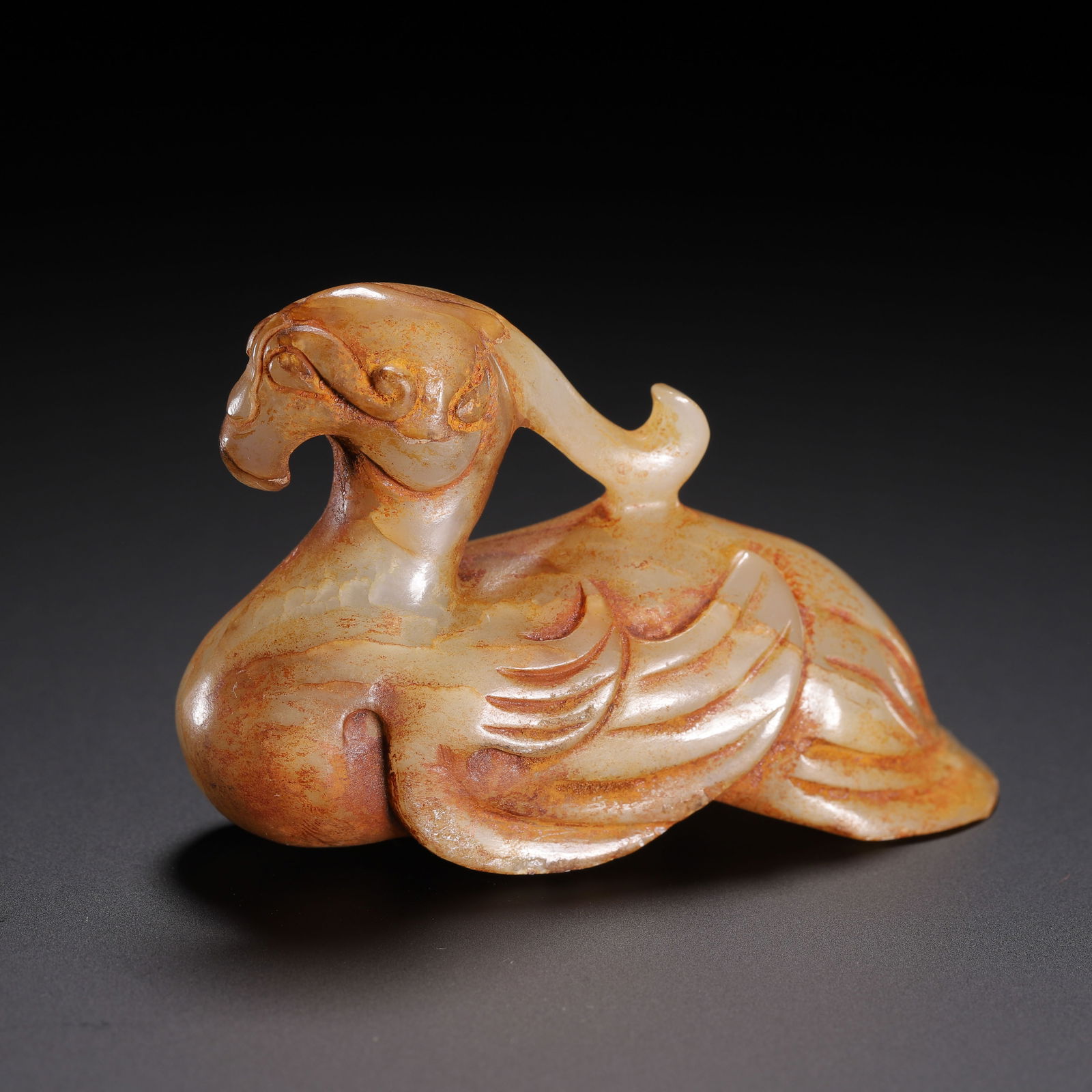 A CARVED JADE MYTHICAL BIRD (1 of 9)
