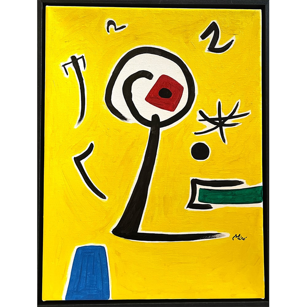 PERSONNAGE, OISEAU, ÉTOILE DANS UN PAYSAGE SIGNED JOAN MIRÓ: PERSONNAGE, OISEAU, ÉTOILE DANS UN PAYSAGE SIGNED JOAN MIRÓ Signed 'Miró' (lower right); oil on canvas; Personnage, oiseau, étoile dans un paysage is a work in which image, motif and sign have