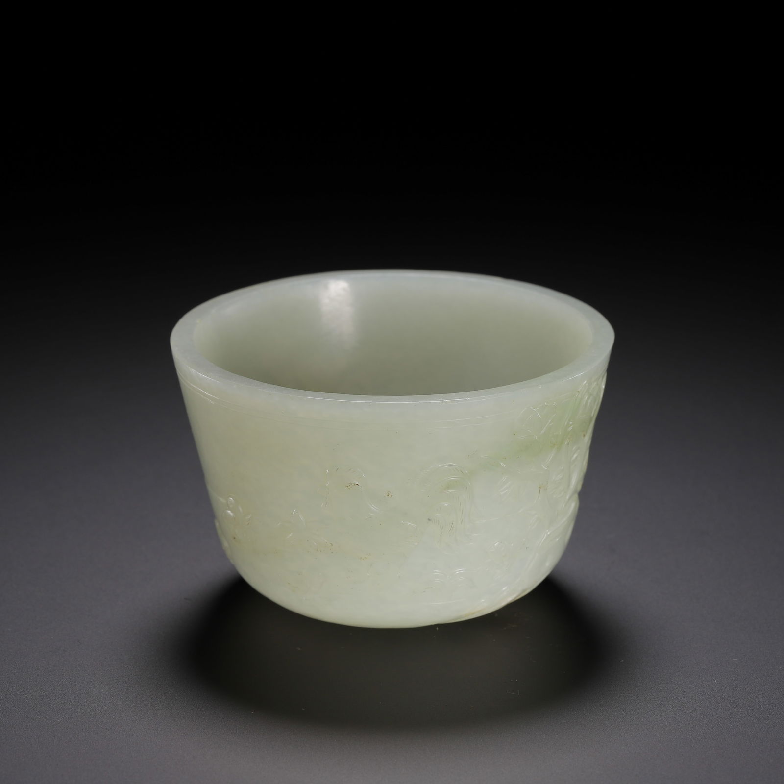 A CARVED WHITE JADE CUP (1 of 9)