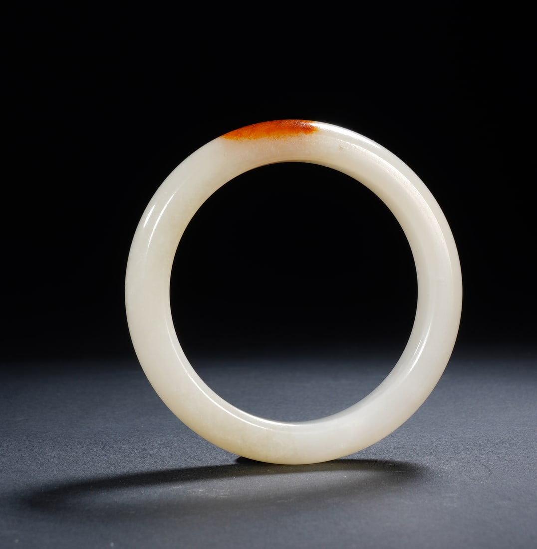 A WHITE JADE BANGLE - 2