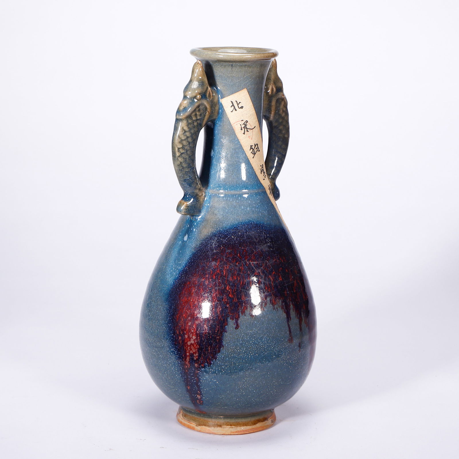 A PURPLE SPLASHED JUN-WARE VASE - 4