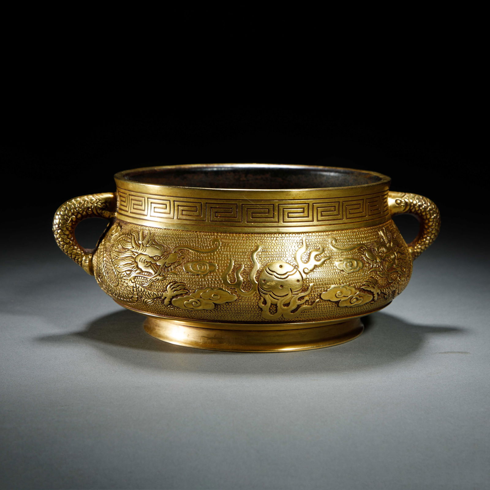 A BRONZE-GILT DRAGONS CENSER (1 of 5)