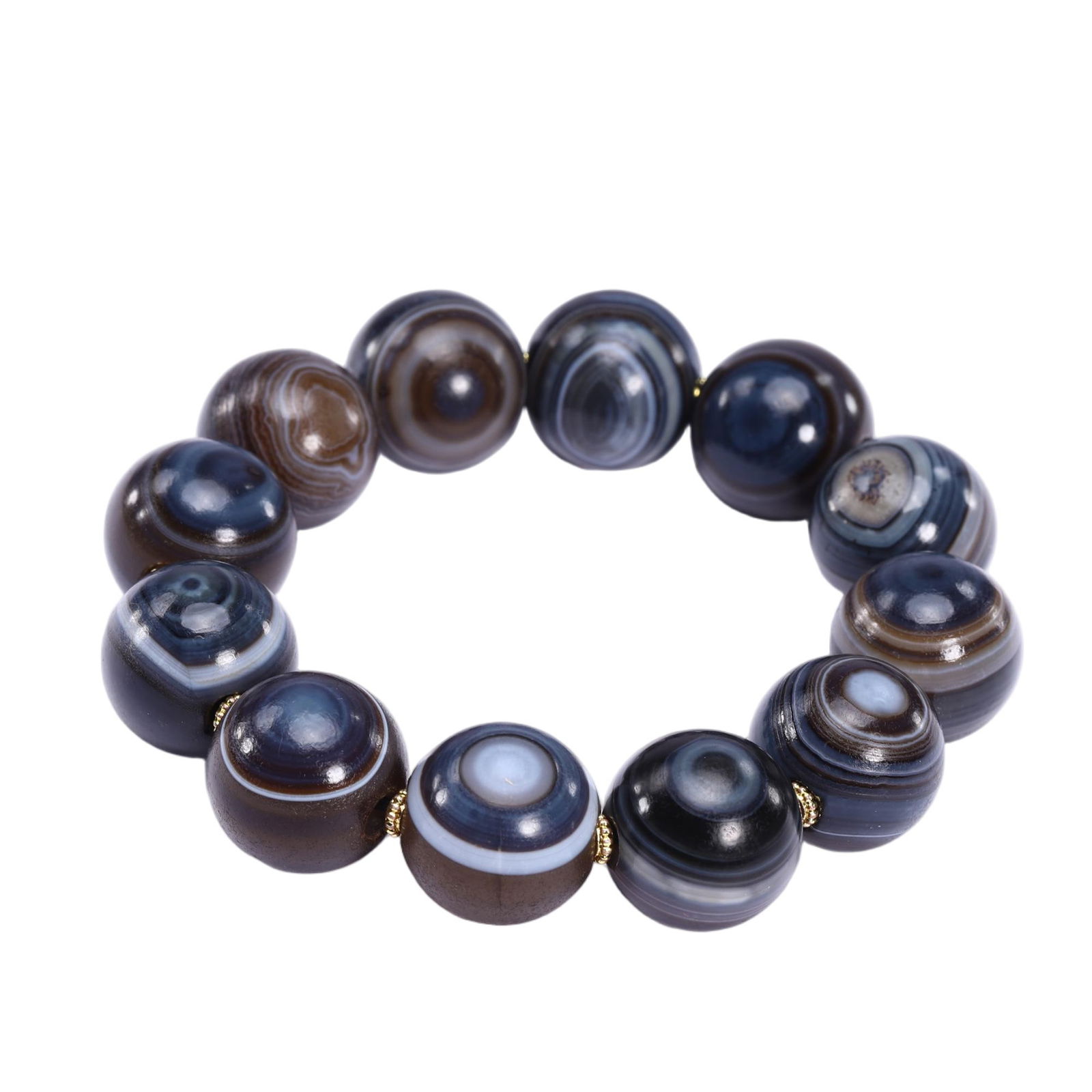 AN AGATE BEADED BRACELET (1 of 9)