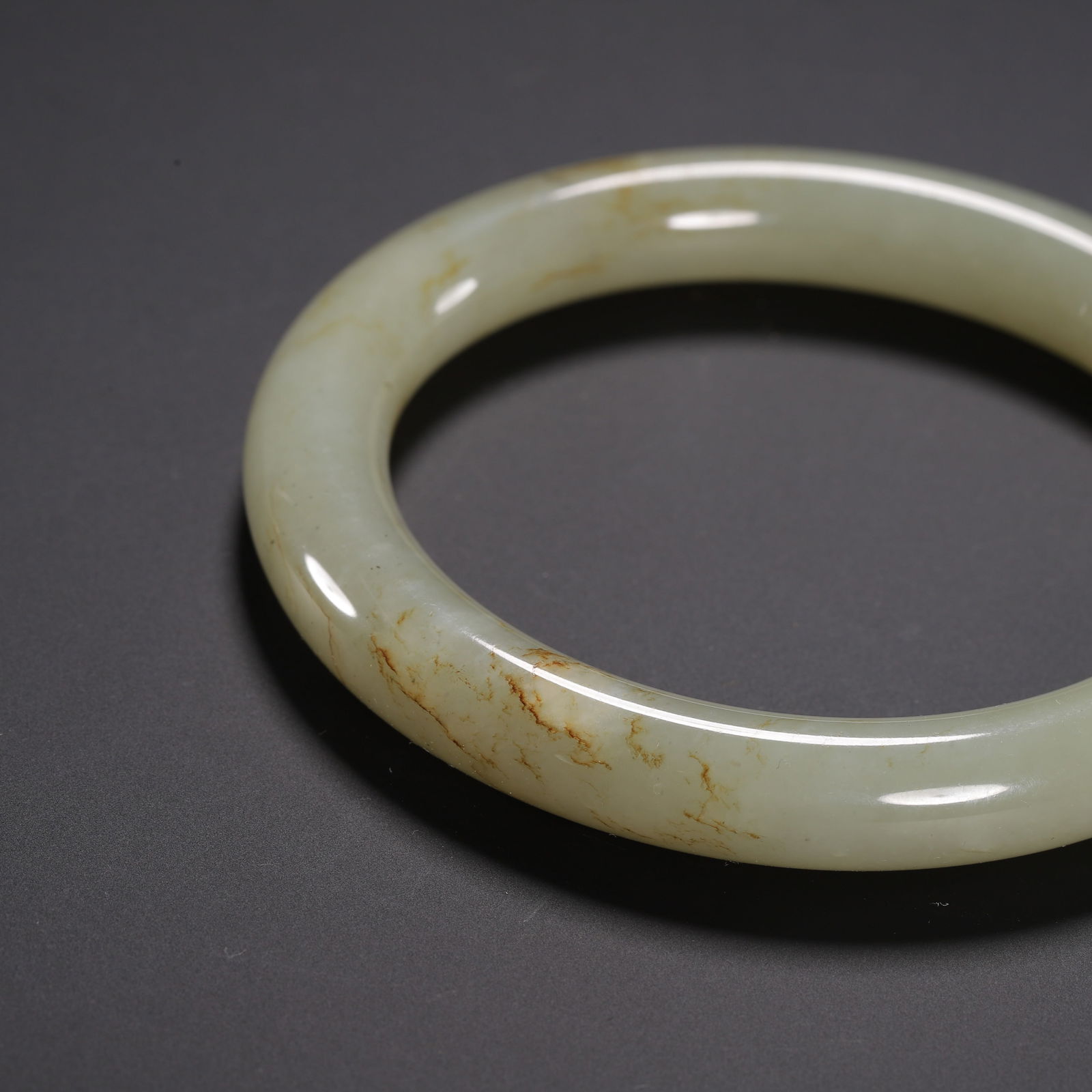 A WHITE JADE BANGLE - 2