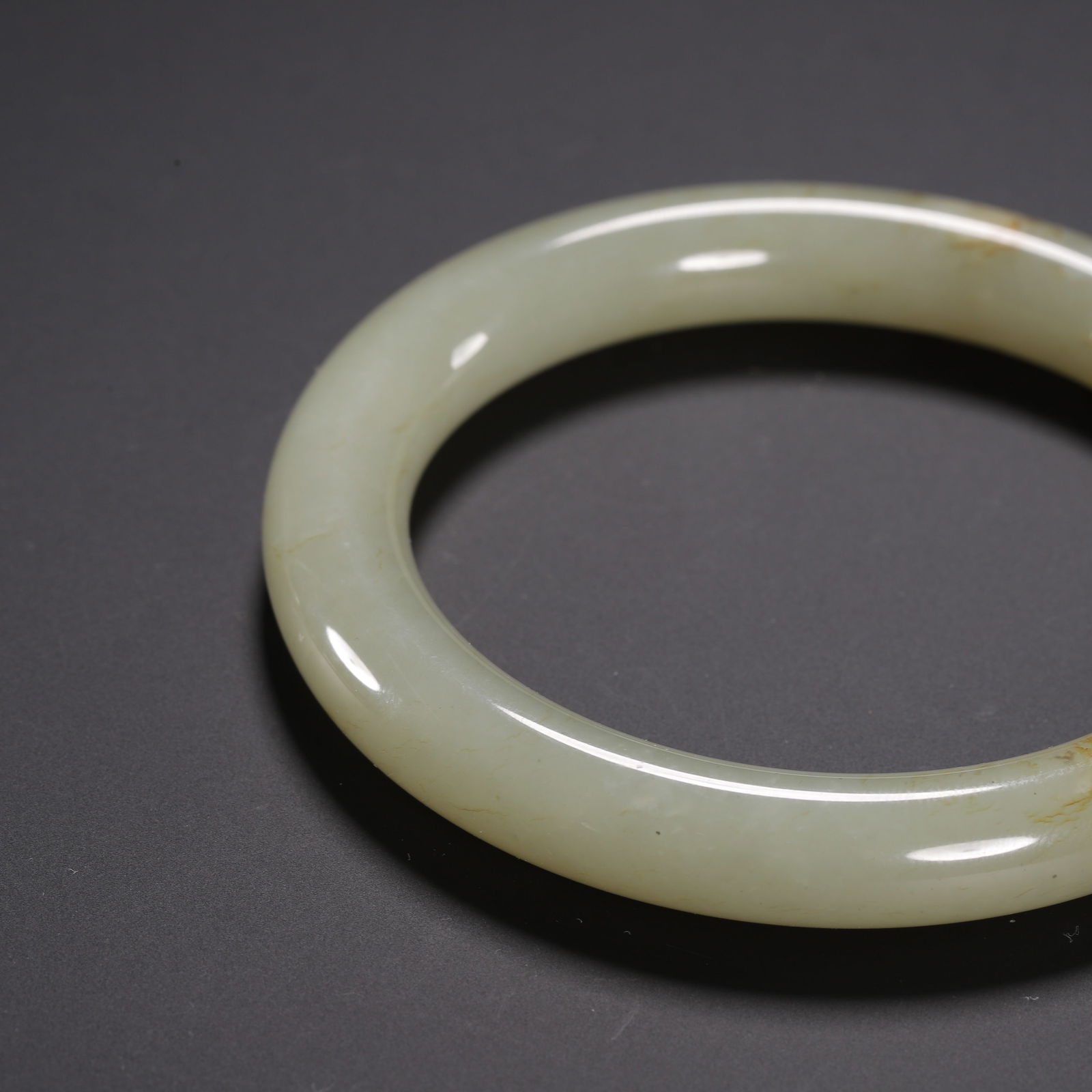 A WHITE JADE BANGLE - 4