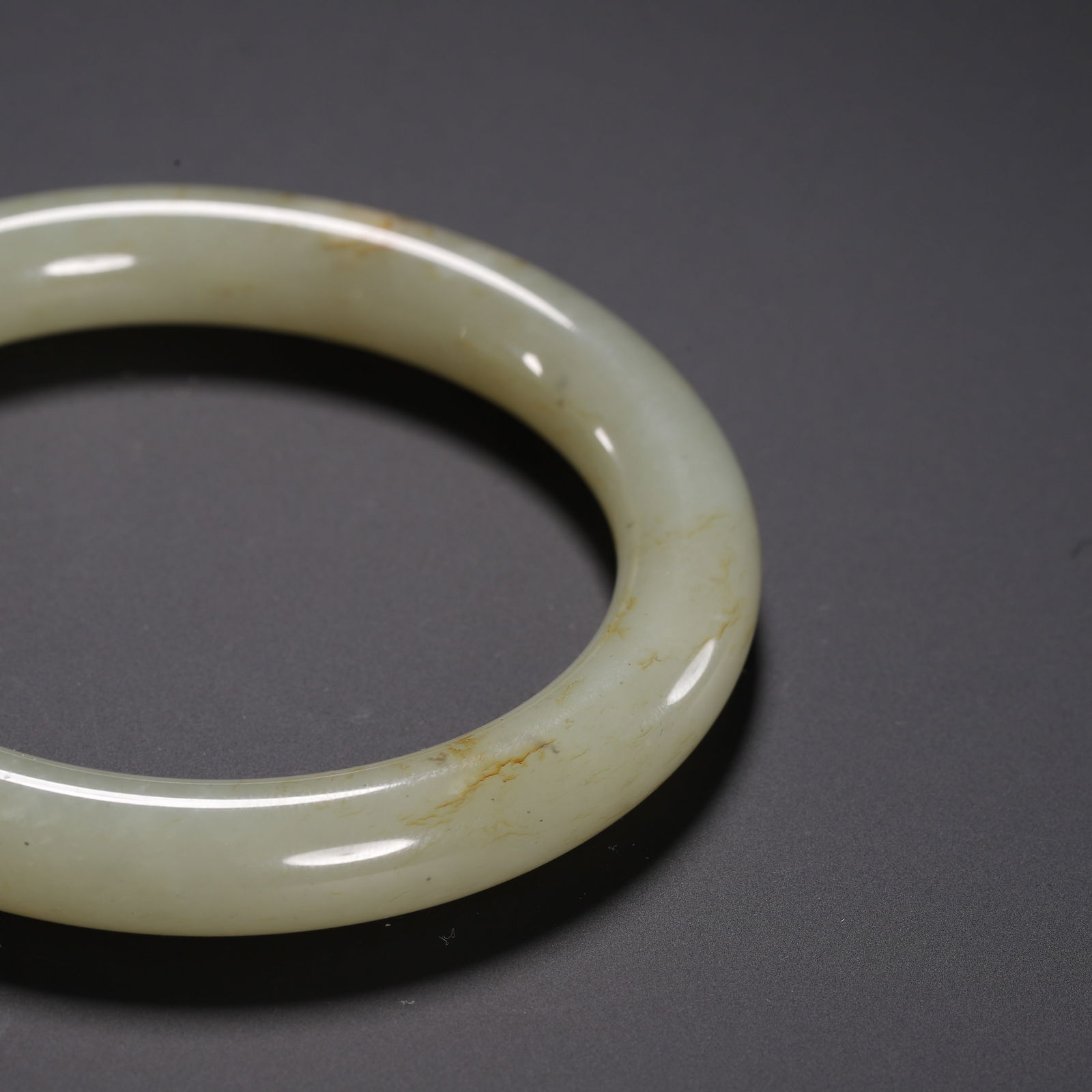 A WHITE JADE BANGLE - 5