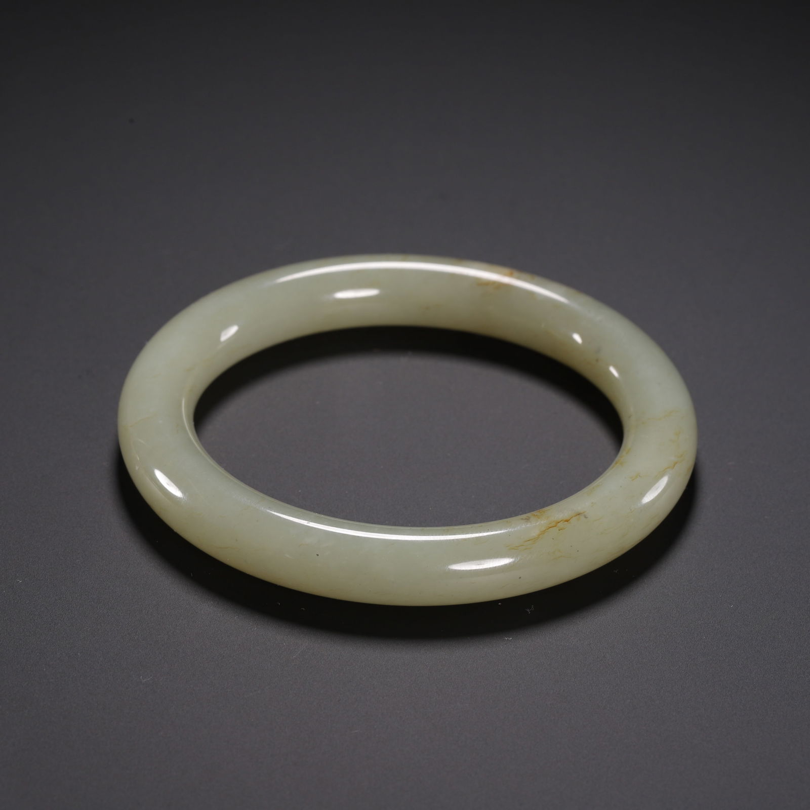 A WHITE JADE BANGLE - 6